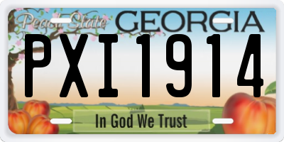 GA license plate PXI1914