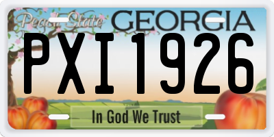 GA license plate PXI1926