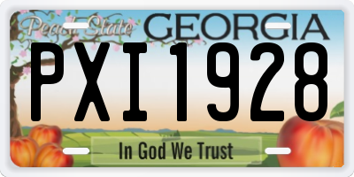 GA license plate PXI1928