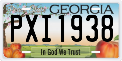 GA license plate PXI1938