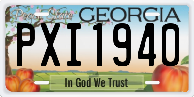 GA license plate PXI1940