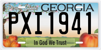 GA license plate PXI1941