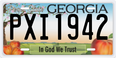GA license plate PXI1942