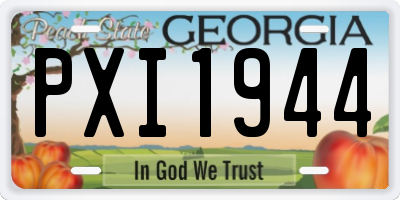GA license plate PXI1944