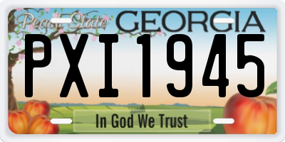 GA license plate PXI1945