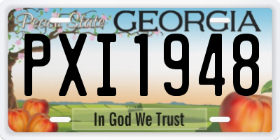 GA license plate PXI1948
