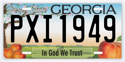 GA license plate PXI1949