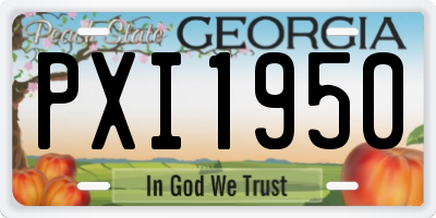 GA license plate PXI1950