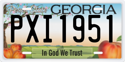 GA license plate PXI1951