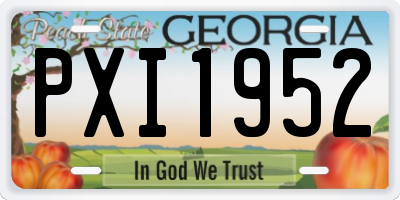 GA license plate PXI1952