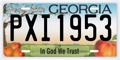 GA license plate PXI1953