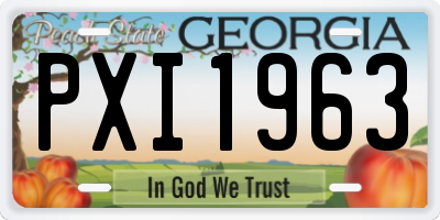 GA license plate PXI1963