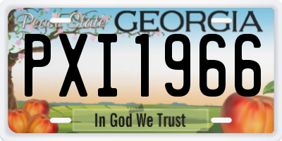GA license plate PXI1966