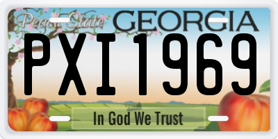 GA license plate PXI1969