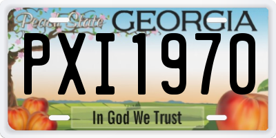 GA license plate PXI1970