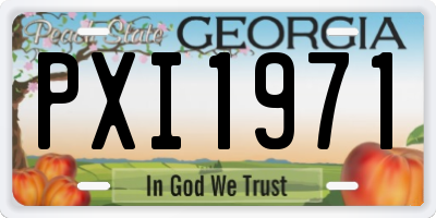 GA license plate PXI1971