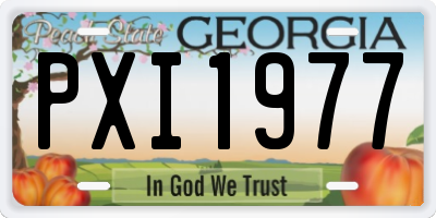 GA license plate PXI1977