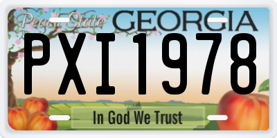 GA license plate PXI1978