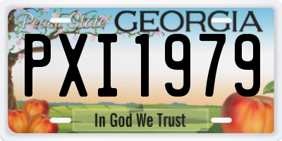 GA license plate PXI1979