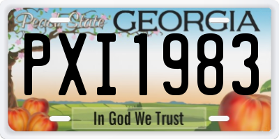 GA license plate PXI1983