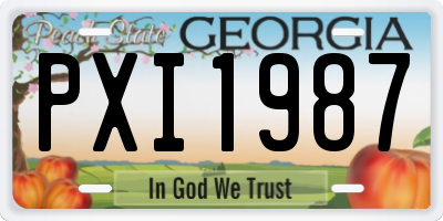 GA license plate PXI1987