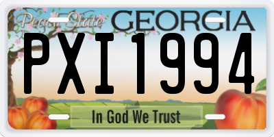 GA license plate PXI1994