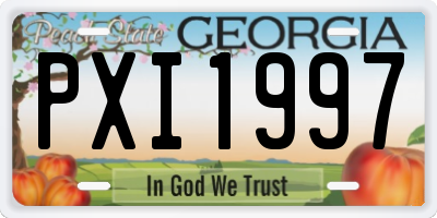 GA license plate PXI1997