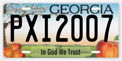 GA license plate PXI2007