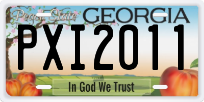 GA license plate PXI2011