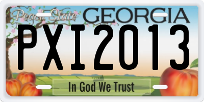 GA license plate PXI2013