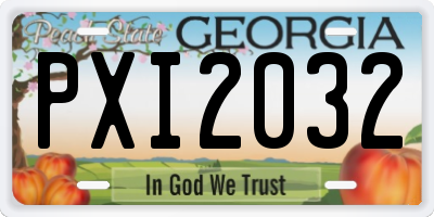 GA license plate PXI2032