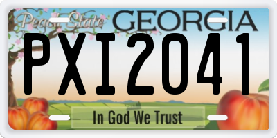 GA license plate PXI2041