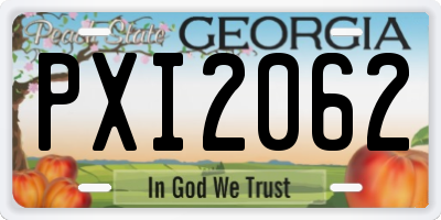 GA license plate PXI2062