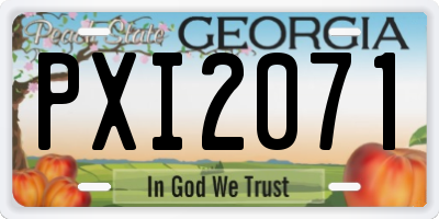 GA license plate PXI2071