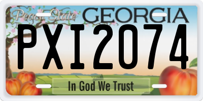 GA license plate PXI2074