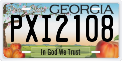 GA license plate PXI2108
