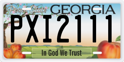 GA license plate PXI2111