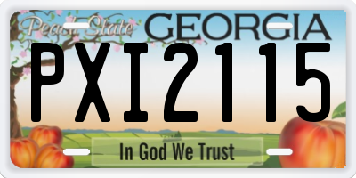 GA license plate PXI2115