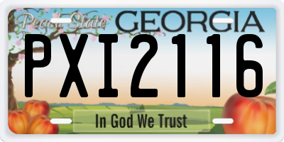 GA license plate PXI2116