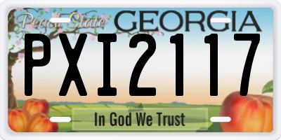 GA license plate PXI2117