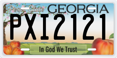 GA license plate PXI2121