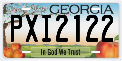 GA license plate PXI2122