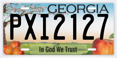 GA license plate PXI2127