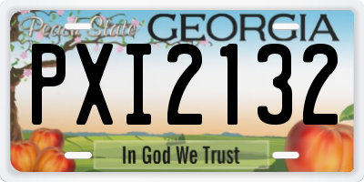 GA license plate PXI2132
