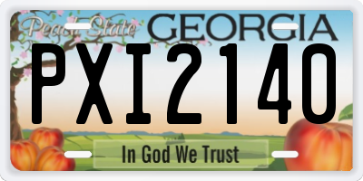 GA license plate PXI2140