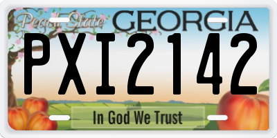 GA license plate PXI2142