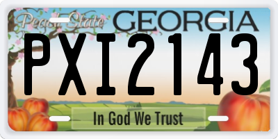 GA license plate PXI2143