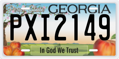 GA license plate PXI2149