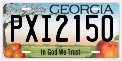 GA license plate PXI2150