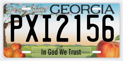 GA license plate PXI2156
